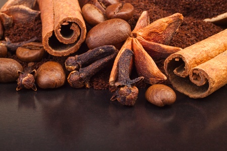 aromatic spices, coffee, for your designの写真素材