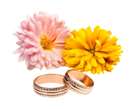 Gold wedding rings for your designの写真素材