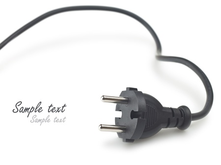 Electric plug on the white background の写真素材