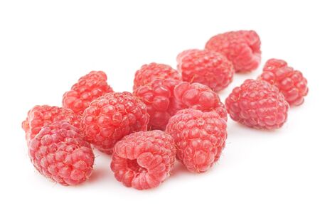 fresh raspberries isolated on white 