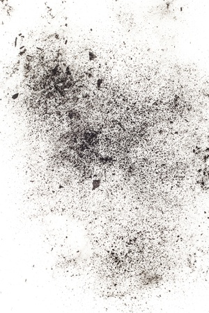 particles of charcoal on a white background. Placer cosmeticsの写真素材