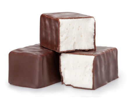 chocolate candy isolated on white background.の写真素材