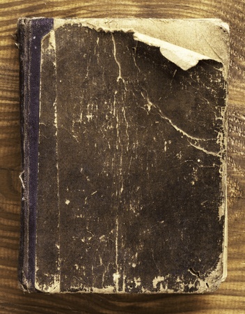 old paper on brown aged wood の写真素材