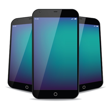 Realistic mobile phone. Image contains gradient meshのイラスト素材