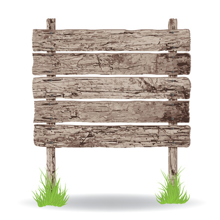 Wooden sign with rope hanging on a nailのイラスト素材