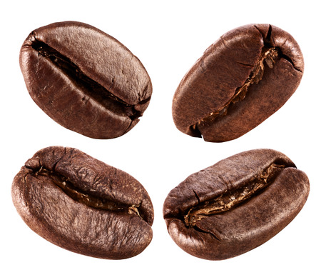 Collection of Coffee beans isolated on white backgroundの写真素材