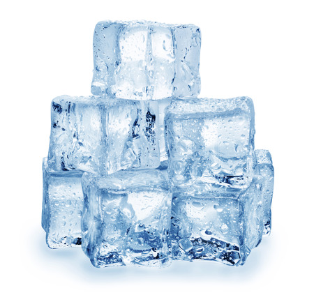 Ice cube isolated on a white background. Clipping Pathの写真素材