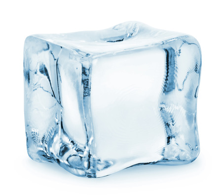 Ice cube isolated on a white background. Clipping Pathの写真素材