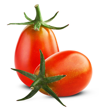 Small cherry tomato on white backgroundの写真素材