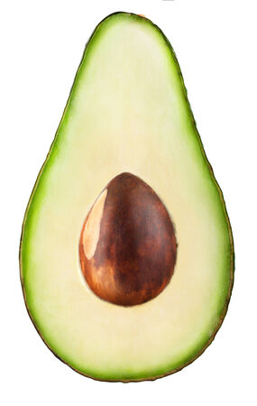 Avocado slice isolated on a white の写真素材