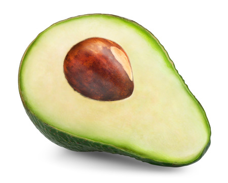 Avocado slice isolated on a white の写真素材