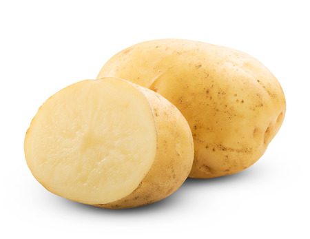 potato isolated on a white background close up. Clipping Pathの写真素材