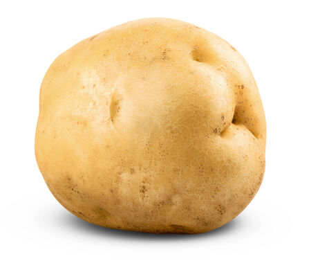 potato isolated on a white background close up. Clipping Pathの写真素材