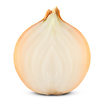 Ripe onion on a white background. Clipping Pathの写真素材