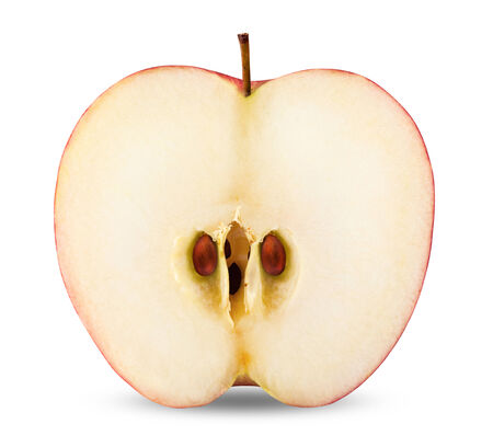 apple slice isolated on white background.の写真素材
