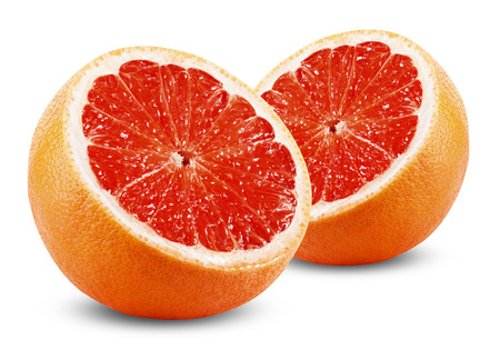 half a grapefruit on white background. Clipping Pathの写真素材