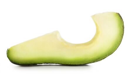 Slice of fresh avocado on a white background. Clipping Pathの写真素材
