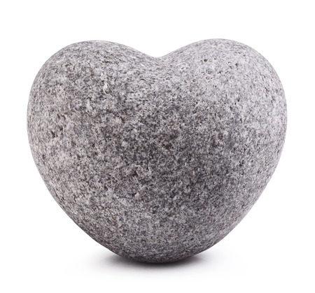 Stone in shape of heart Isolated on white backgroundの写真素材