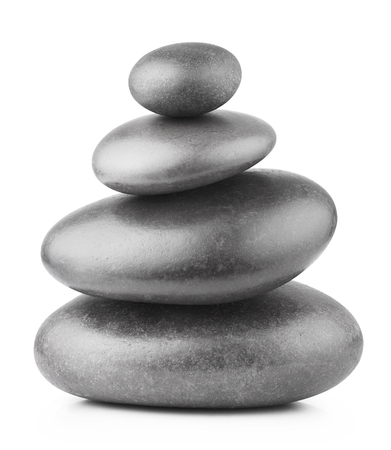 Pyramid of the stones isolated on white background. Clipping Pathの写真素材