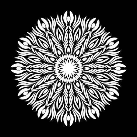 Pattern with mandala decoration. For fabric, textile, bandana, carpet printのイラスト素材