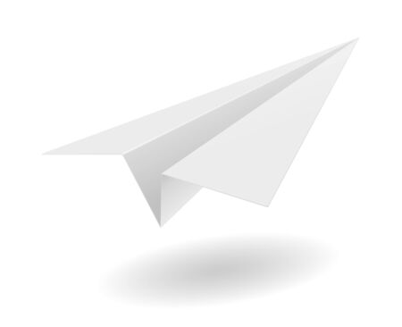 illustration of origami paper airplane on white backgroundのイラスト素材