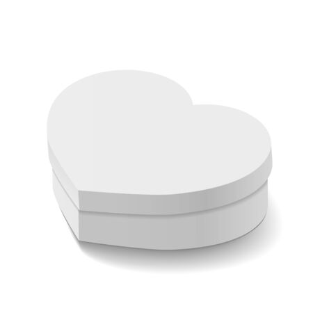 Box mockup in love heart shape. Gift for birthday or wedding presentのイラスト素材