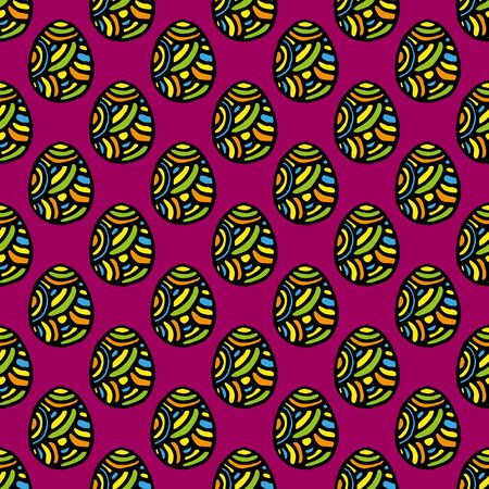 Vector seamless simple pattern with ornamental eggs. Easter holiday background for printing on fabric, gift wrap and wallpapersのイラスト素材