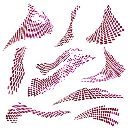 Halftone effect set. Different gradient circles in halftone effectのイラスト素材