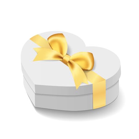 Box mockup in love heart shape. Gift for birthday or wedding presentのイラスト素材