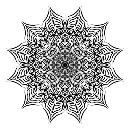 Pattern with mandala decoration. For fabric, textile, bandana, carpet printのイラスト素材