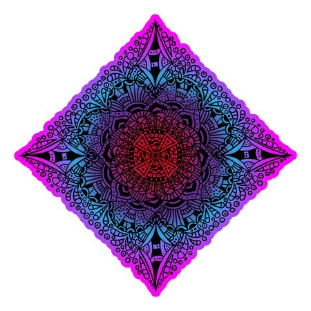 Pattern with mandala decoration. For fabric, textile, bandana, carpet printのイラスト素材