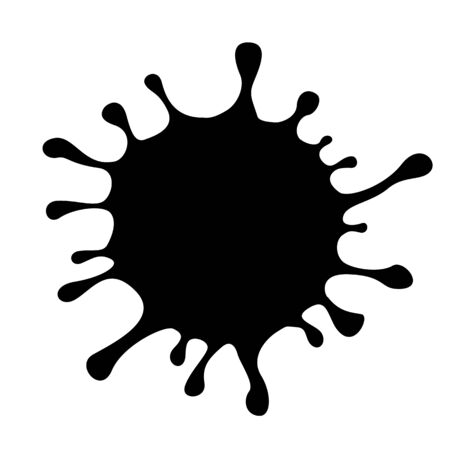 Dripping paint isolated on white background. Ink spots illustrationのイラスト素材