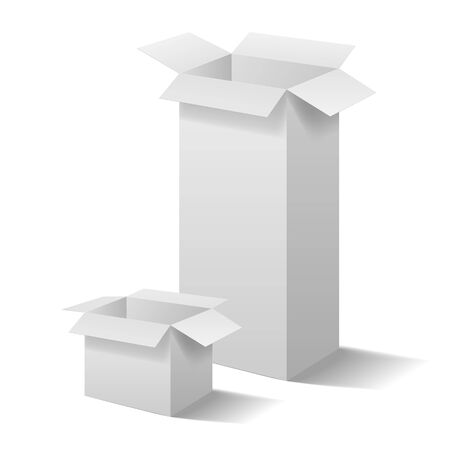 open box cardboard package isolated on transparent white backgroundのイラスト素材