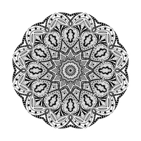 Pattern with mandala decoration. For fabric, textile, bandana, carpet printのイラスト素材