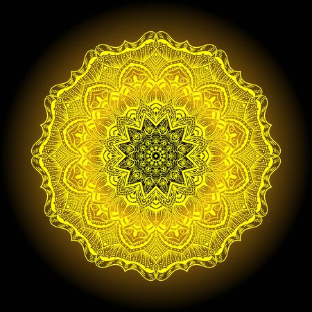 Pattern with mandala decoration. For fabric, textile, bandana, carpet printのイラスト素材
