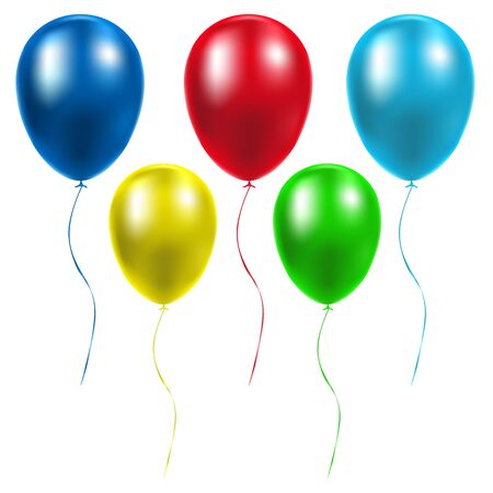 Realistic glossy balloons for Birthday, festive occasions, parties, weddingsのイラスト素材