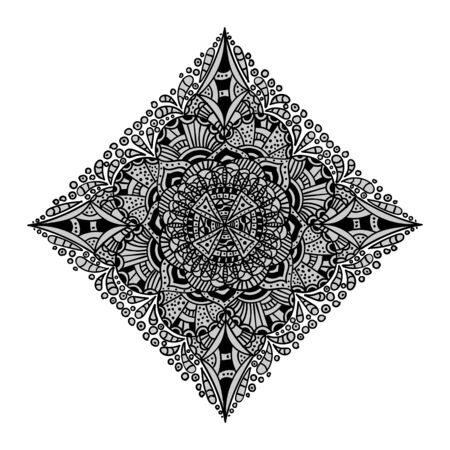 Pattern with mandala decoration. For fabric, textile, bandana, carpet printのイラスト素材