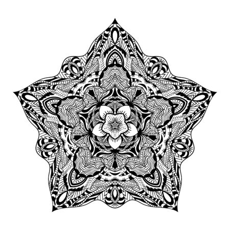 Pattern with mandala decoration. For fabric, textile, bandana, carpet printのイラスト素材