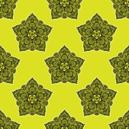Pattern with mandala decoration. For fabric, textile, bandana, carpet printのイラスト素材