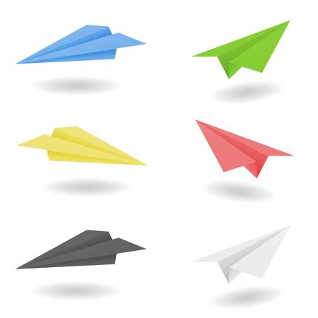 illustration of origami paper airplane on white backgroundのイラスト素材