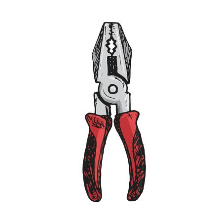 Vector work tools sketch icons for house repair. pliersのイラスト素材