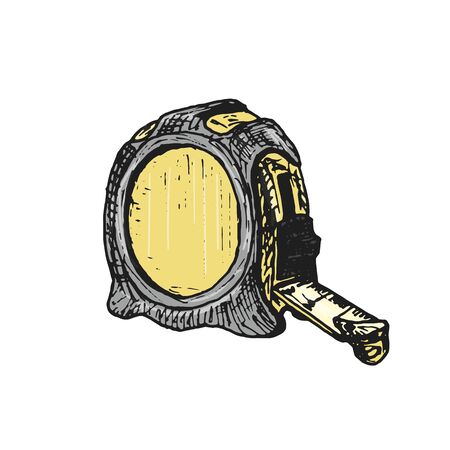 Vector work tools sketch icons for house repair. rouletteのイラスト素材