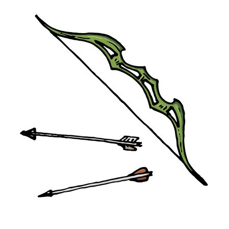 Bow for hunting with arrowsのイラスト素材