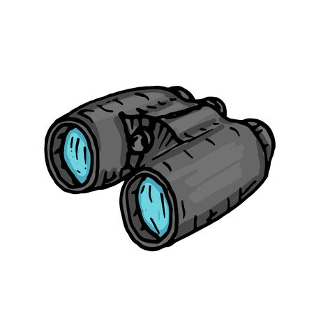 Sketch binoculars for hunting on a white backgroundのイラスト素材