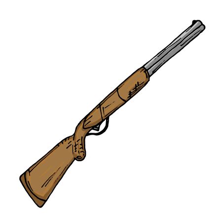 Hunting long gun on a white backgroundのイラスト素材