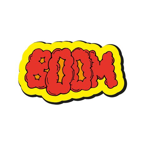 Comic sound effect in pop art vector style.  Comic cartoon expression sounds illustrationのイラスト素材