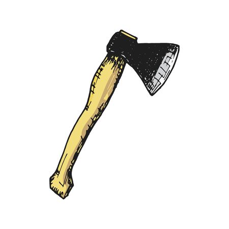 Vector work tools sketch icons for house repair. Axeのイラスト素材