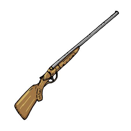 Hunting long gun on a white backgroundのイラスト素材