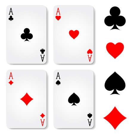 Suit playing cards isolated on white background. Vector illustrationのイラスト素材
