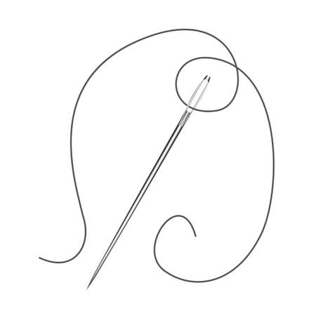 Needle tool for sewing on isolated white backgroundのイラスト素材